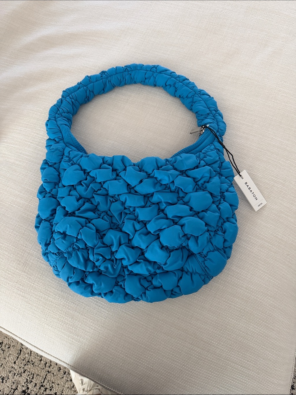 ARITZIA Babaton Bright Blue Knotted Shoulder Bag